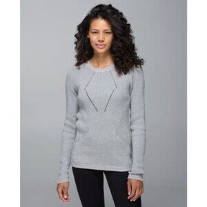 Lululemon "The Sweater The Better " Gray Knit Crew Neck Long Sleeve Sweater M